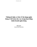 Tài liệu Những lý luận cơ bản về tín dụng ngân hàng và kế toán cho vay trong hoạt động kinh doanh ngân hàng - ĐH Kinh tế Quốc dân