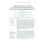 Nghiên cứu tác động của thu nhập từ các hoạt động phi tín dụng đến khả năng sinh lời của các ngân hàng thương mại Việt Nam