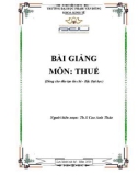 Bài giảng Thuế: Phần 1 - ĐH Phạm Văn Đồng