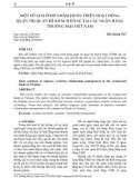 Một số giải pháp nhằm hoàn thiện hoạt động quản trị quan hệ khách hàng tại các ngân hàng thương mại Việt Nam