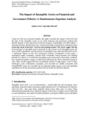 The impact of intangible assets on financial and governance policies: A simultaneous equation analysis