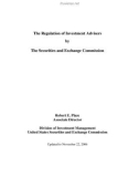 The Regulation of Investment Advisers by The Securities and Exchange Commission