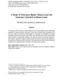 A study of Taiwanese banks' home loan life insurance attached to home loans