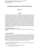 Credit risk management in the financial markets