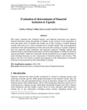 Evaluation of determinants of financial inclusion in Uganda