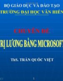 Bài giảng về Quản trị lương bằng Microsoft Excel