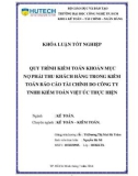 Khoá luận tốt nghiệp: Quy trình kiểm toán khoản mục nợ phải thu khách hàng trong kiểm toán báo cáo tài chính do công ty TNHH Kiểm toán Việt Úc thực hiện