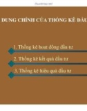 Bài giảng Thống kê đầu tư và xây dựng - Chương 2: Thống kê hoạt động đầu tư