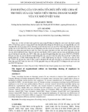 Ảnh hưởng của văn hóa tổ chức đến việc chia sẻ tri thức của các nhân viên trong doanh nghiệp vừa và nhỏ ở Việt Nam