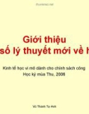 Giới thiệu Một số lý thuyết mới về hãng