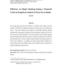 Efficiency in islamic banking during a financial crisis - An empirical analysis of forty-seven banks