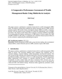 A comparative performance assessment of wealth management banks using multicriteria analysis