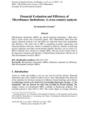 Financial evaluation and efficiency of microfinance institutions: A cross-country analysis