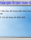 Bài giảng Thẩm định tín dụng trung và dài hạn