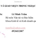 Bài giảng Vận tải và giao nhận trong ngoại thương – Lê Minh Trâm