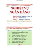 Bài giảng Nghiệp vụ ngân hàng: Chương 1 - Ths.Nguyễn Lê Hồng Vy