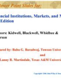 Lecture Financial institutions, markets, and money (9th Edition): Chapter 20 - Kidwell, Blackwell, Whidbee, Peterson