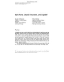 Bank Runs, Deposit Insurance, and Liquidity