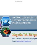 Bài giảng Hướng dẫn phân tích định lượng trong kinh tế trên phần mềm SPSS - Ths. Bùi Ngọc Toản