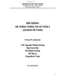 Bài giảng Hệ thống thông tin kế toán 4 (Access kế toán)