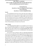 Thực trạng và giải pháp nâng cao hiệu quả hoạt động đào tạo học phần Kế toán thuế tại trường Đại học Kinh tế Nghệ An