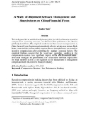 A study of alignment between management and shareholders on China financial firms