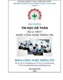 Bài giảng Tin học kế toán - Trường CĐ Công nghệ và Nông Lâm Nam Bộ