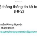 Bài giảng Hệ thống thông tin kế toán (HP2) - Nguyễn Phong Nguyên