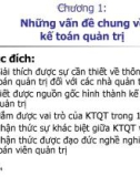 Giáo trình kế toán quản trị - Chương I - Những vấn đề chung về kế toán quản trị