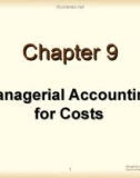 Lecture Managerial Accounting for the hospitality industry: Chapter 9 - Dopson, Hayes