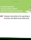 Lecture Accounting principles - Lesson 2.3: Analyzing How Transactions Affect Owner's Equity Account