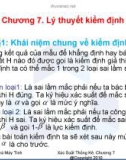 Giáo án xác suất thống kê- chương 7. Lý thuyết kiểm định