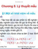 Giáo án xác suất thống kê- chương 5. Lý thuyết mẫu