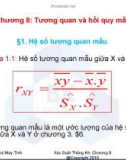 Giáo án xác suất thống kê - chương 8. Tương quan và quy hồi mẫu