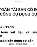 KẾ TOÁN TÀI SẢN CỐ ĐỊNH, CÔNG CỤ DỤNG CỤ