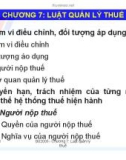 Chương 7 - LUẬT QUẢN LÝ THUẾ