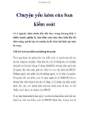 Chuyện yếu kém của ban kiểm soát