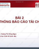 Bài giảng Phân tích tài chính: Bài 2 - Hoàng Thị Hồng Ngọc