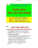 Bài giảng Phân tích báo cáo tài chính: Chương 1 đến 4 - ThS. Nguyễn Lê Hồng Vỹ