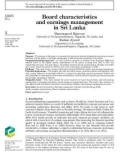 Board characteristics and earnings management in Sri Lanka