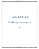 5 chiến dịch Mobile Marketing bạn nên quan tâm