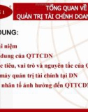 Bài giảng Quản trị tài chính doanh nghiệp: Chương 1 - Nguyễn Thị Oanh