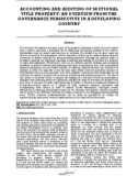 Accounting and auditing of sectional title property: An overview from the governance perspective in a developing country