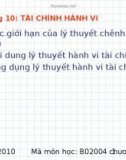 TÀI CHÍNH HÀNH VI