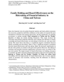 Family holding and board effectiveness on the risk-taking of financial industry in China and Taiwan