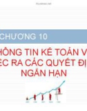 Bài giảng Kế toán quản trị: Chương 10