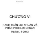 Bài giảng chương 7: Hạch toán lợi nhuận và phân phối lợi nhuận