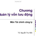 Bài giảng Tài chính công ty: Chương 11 - TS. Nguyễn Thu Hiền