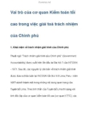 Vai trò của cơ quan Kiểm toán tối cao