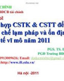 Bài giảng Phối hợp chính sách tài khóa và chính sách tiền tệ năm 2011 - PGS.TS Đỗ Đức Minh